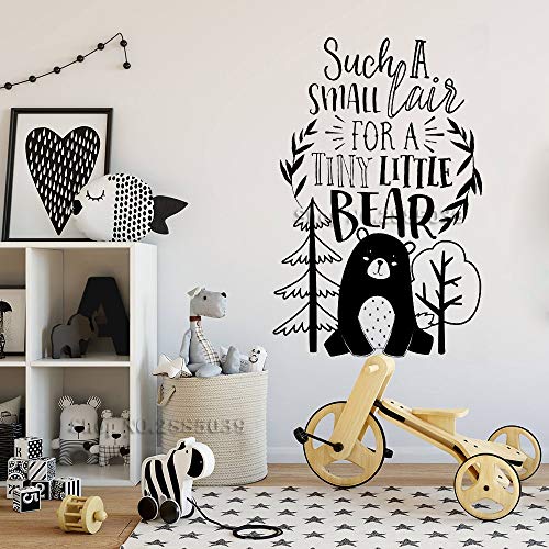 wopiaol Bear Woodland Words Adhesivos de Pared para nios Baby Nursery Art Mural Wall Decor Vinyl Quotes Tatuajes de Pared Cute Boy BedroomL