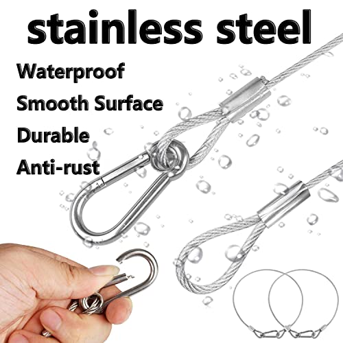 Lsqurel 5 Pack Stage Light Safety Cable Stainless Steel Security Wire For Lighting, Luggage, Garage Goor, Camera #TOP3