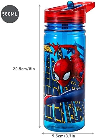 Spiderman 580ml Water Bottle for Kids School Drinks Bottle Made of Durable Tritan Reusable BPA Free