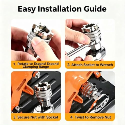 Image of Universal Socket Wrench 2pcs, Chromium-Vanadium Steel Tool