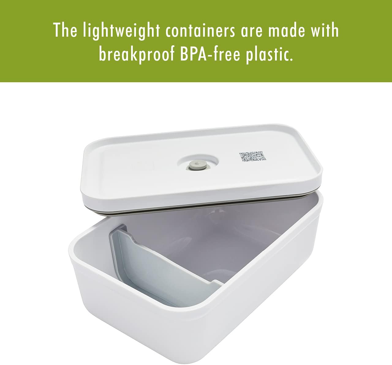 ZWILLING Fresh & Save Plastic Lunch Box, Airtight Food Storage Container, Meal Prep Container, BPA-Free, White - Large