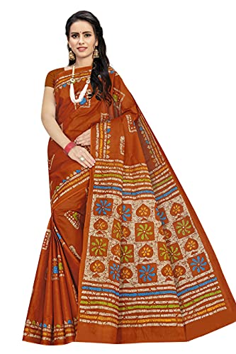 Image of TAMAIRA FASHION Mulmul Pure Cotton Saree For Woman Batik Printed |Office Wear Daily Wear Sarees For Women Without Blouse Piece(Available in 9 Colours)