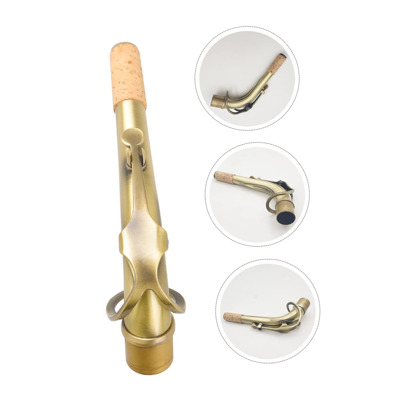 Collo Curvo per Sassofono 24, 5mm in Ottone, Finitura Oro | Ricambio per Sax Contralto, Aspetto Anticato Elegante, Accessori Musica Pratici per Uso Quotidiano