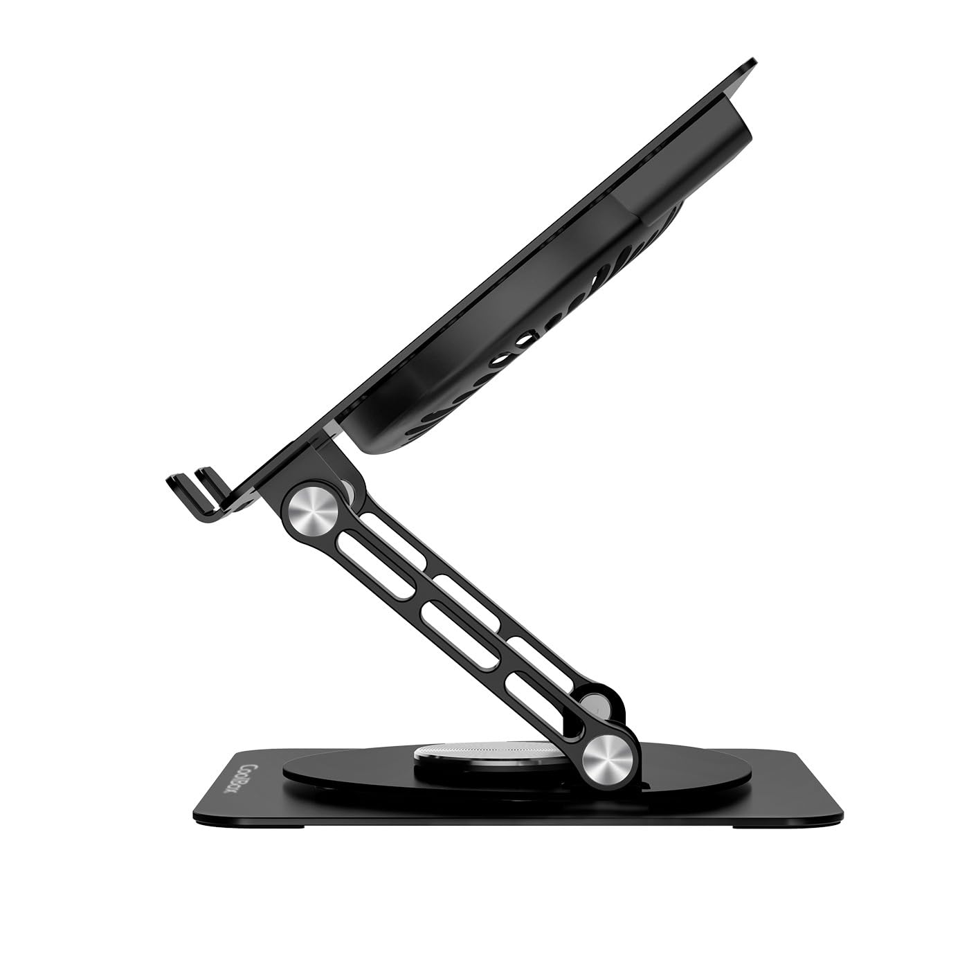 CoolAir - Support portable avec ventilateur silencieux RGB de 11 cm, base réglable en hauteur et rotation à 360°, réfrigérateur portable avec vitesse réglable, tablettes/ordinateurs portables jusqu'à