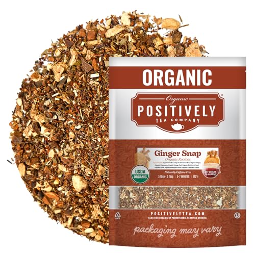 Image of Organic Positively Tea Company, Ginger Snap Rooibos Tea, Loose Leaf, 16 Ounce