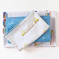 Vista 2 de Emenpy Juego de ropa de cama de cuna 100% algodón para niños y niñas, 3 piezas, ropa de cama de bebé, incluye funda de edredón, sábana bajera, funda