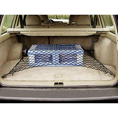 Filet de Coffre HP 90x50cm Filet à Bagages Elastique Accessoire Auto Noir - 2