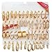 24 Pairs Gold Hoop Earrings Set For Women Multipack, Hypoallergenic Chunky Chain Twisted Hoop Earrings Pack, Fashion Dangle Earrings Jewelry For Gift (H1060)