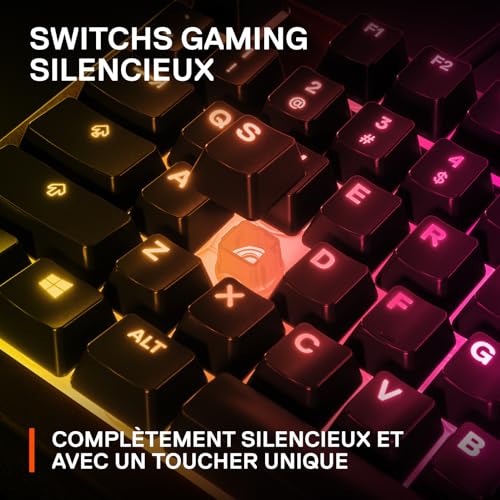 SteelSeries Apex 3 - Clavier de Gaming - Illumination RVB sur 10 Zones - Repose-Mains Magnétique Premium - Agencement Français AZERTY – Image 5