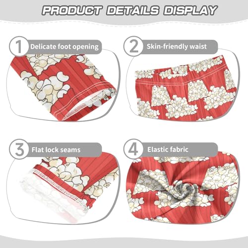 Girls Leggings Popcorn Box Print Soft Toddler Leggings for Girls Kids Pants Size 4T-10T3
