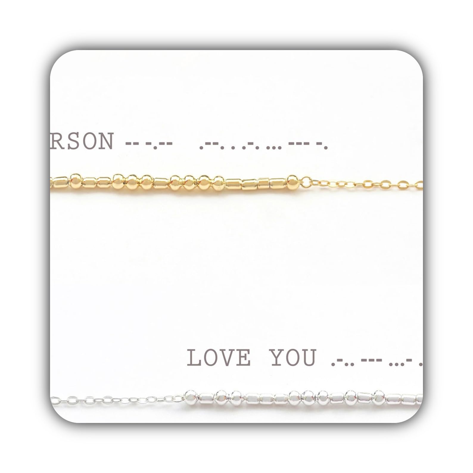 Da noi La mia persona codice Morse Bracciale argento sterling 925 minimalista Beaded Bracciale Amicizia Per Sorella fatta a mano Festa della mamma