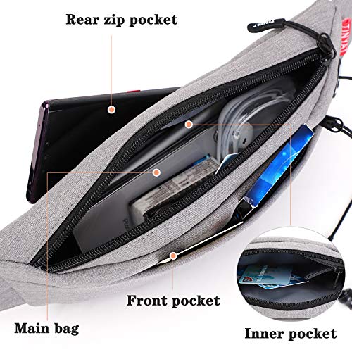 TINYAT Gürteltasche Hüfttasche Männer Frauen Sling Pocket Sport Laufen Kopfhörer Jack Wandern Gehen Hund Reisen Super Light, T2003