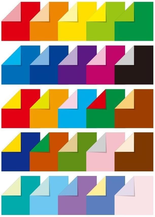 Generic 500 Sheets 50 Colors Double Sided 6 x 6 in Standard Origami Paper with Storage Container