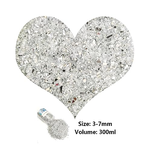 Image of 15 OZ Crushed Glass Sand Broken Mirror Pieces for Resin Art,Crafts | Crush Terrarium Stones,Home Deocr,Candle Holder Decorations