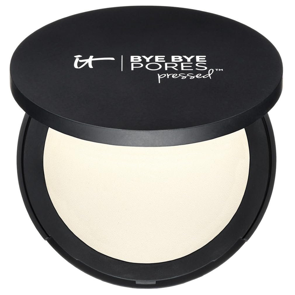 IT Cosmetics Bye Bye Pores Pressed Powder, 9 g, Abdeckendes, porenverfeinerndes Puder mit universell verwendbarem, transparentem Farbton, Für ein seidiges Finish
