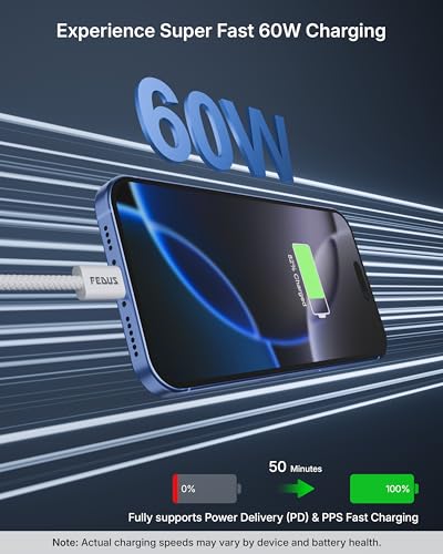 Image of FEDUS ZETTA-X7I 2 in 1 Type C to C & Lightning Cable 1M,60W PD Fast Charging Dual Cord, Apple CarPlay Supported,Dual Charger Wire for iPhone15 /14 /13 /12 /11 iPad MacBook Samsung S26 /25 /24 Ultra Android