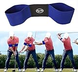 Golf Swing Trainer Arm Band Training Aid for Aright Posture & Stick Control Durable Golf Accessory for Beginners Golf Set Compatible(Black) (Blue)