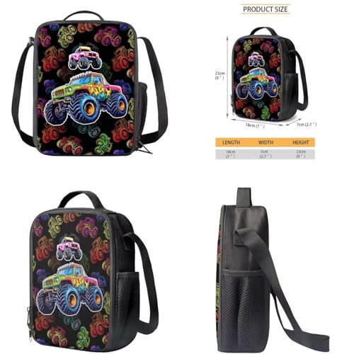 Cartoon Buggy Backpack for School with Lunchbox Pencil Pouch 3 in 1 Kids Bookbag Set Boys Book Bags with Lunch Box Pencil Case Travel Backpack4