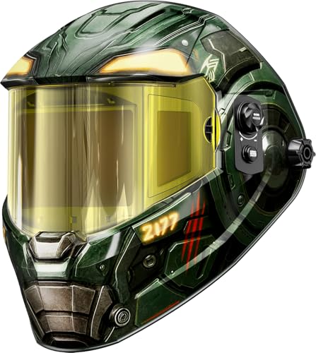 ANDELI Auto Darkening Welding Helmet -Internal Digital Control Filter, 7.2'x3.2' Extra Wide Panoramic View, Type-C Fast Charging True Color Wide Shade 4/5-9/9-13 for Weld Cut Grind