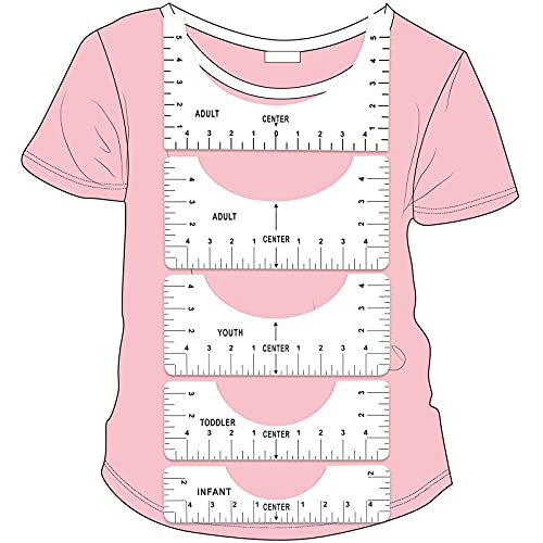 Tshirt Ruler Guide for Vinyl Alignment, 5 Pcs T-Shirt Ruler to Center Vinyl, Cricut Shirt Measurement Tool for Heat Press(White) Tshirt Ruler Guide for Vinyl Alignment, 5 Pcs T-Shirt Ruler to Center Vinyl, Cricut Shirt Measurement Tool for Heat Press(White)