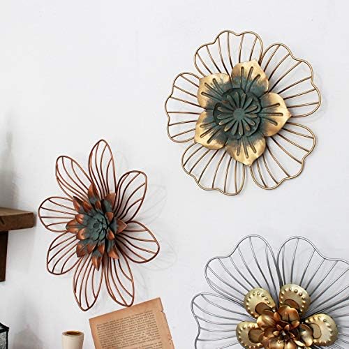 Funerom Golden Floral Wall Ornament Metallic Flower Wall Decor 11x1.5x11 inches 4 51tKFYzOXuL. AC