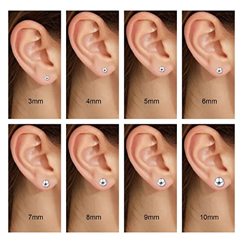925 Sterling Silver Ball Stud Earrings Available In 3Mm-10Mm,Classic Round Ball Studs Hypoallergenic Jewelry (3Mm) #TOP4