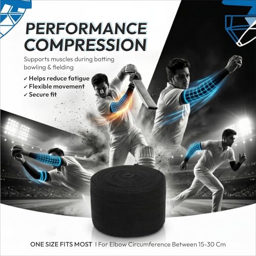 Image of Dyna Cricket Sleeve | Sports Sleeve | Mild Compression | Injury Prevention for Men and Women | Sun Protection Arm Sleeve | Breathable & Reusable