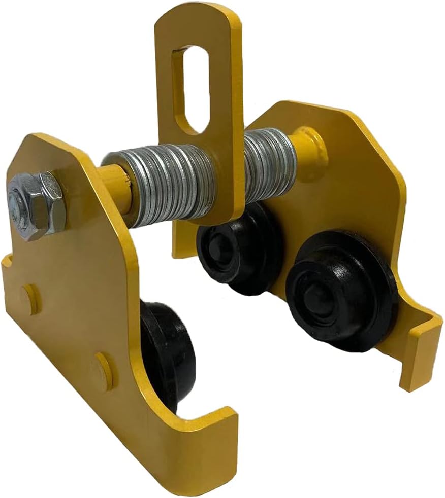 Gakee Manually Trolley 0.5T/1100LBS Load Capacity, Steel Push Beam Trolley Adjustable I-Beam Width, Beam Trolley Hoist with Four Sturdy Wheels Material Handling Tool (0.5T) : Industrial & Scientific