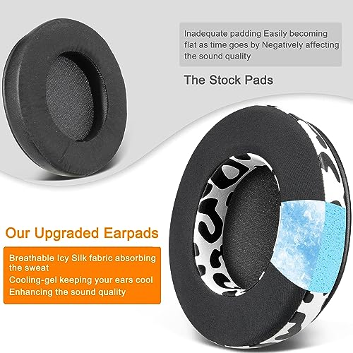 Image of SOULWIT Cooling-Gel Ear Pads Cushions Replacement, for Razer Kraken 2019 /Tournament Edition /Ultimate /Kitty, Earpads for Nari /Essential /Ultimate, Kraken X /V3 X Headset - Snow Leopard