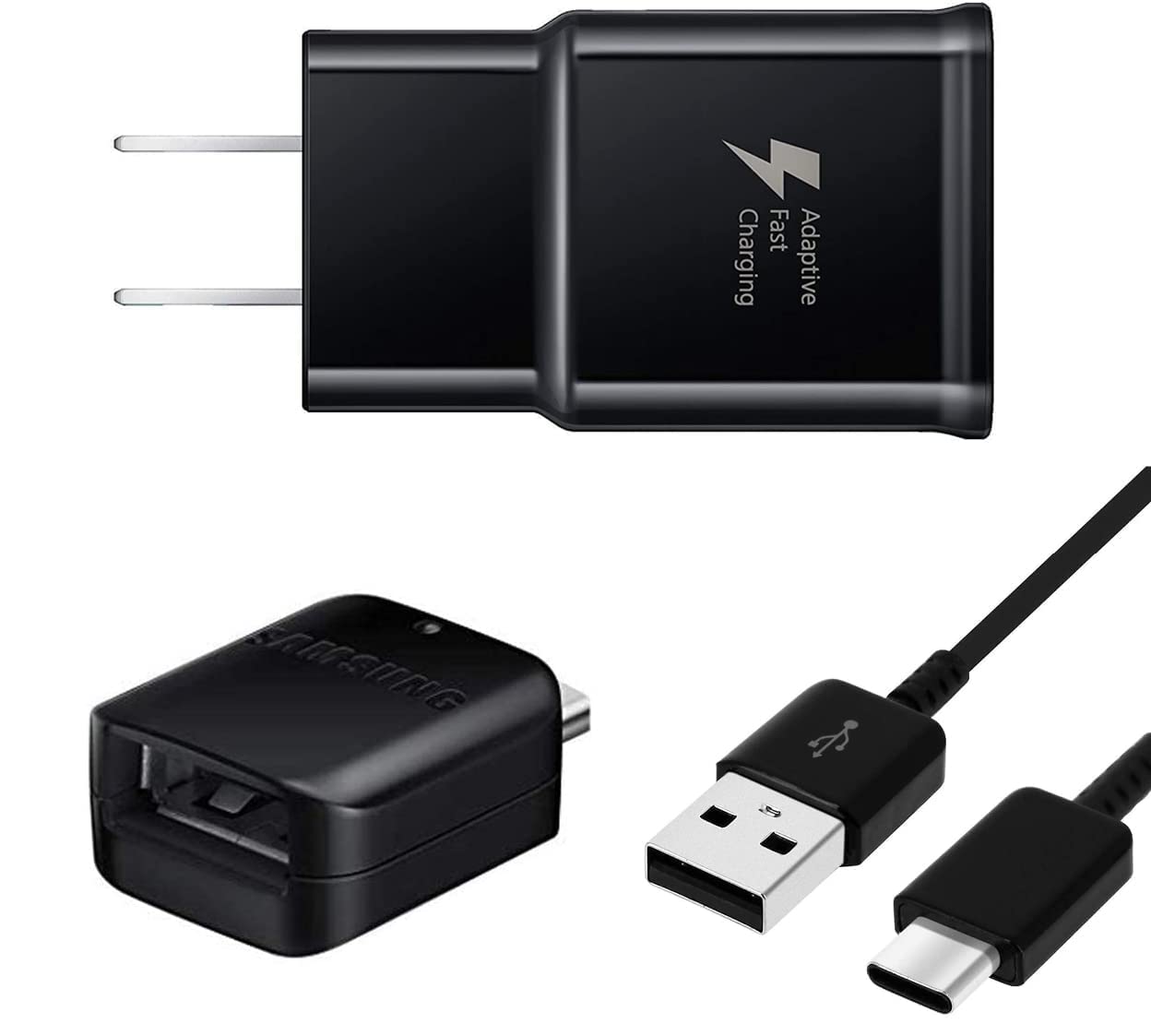 Fast Adaptive Wall Adapter Charger for OnePlus 8 5G UW (Verizon) EP-TA20JBE Bundled with Type C/USB-C 4ft (1m) & R2 Stereo Headphones- 3 Items - Rapid Charging - Black