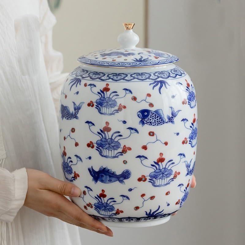 LYGSWDB Pojemnik na herbatę Ceramiczne kanistry na herbatę Puszki do przechowywania herbaty Zamknięte puszki Puszki do przechowywania w gospodarstwie domowym Kanistry kuchenne Ceramiczny słoik do
