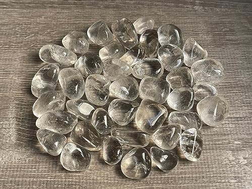 Image of GAF TREASURES 1 /2 LB Clear Quartz Tumbled Stones, Polished Natural Clear Quartz Gemstone, Clear Quartz Healing Crystals (Clear Quartz)