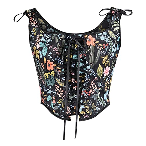 Corset Renaissance femme avec bretelles et laçage gilet gainant rétro