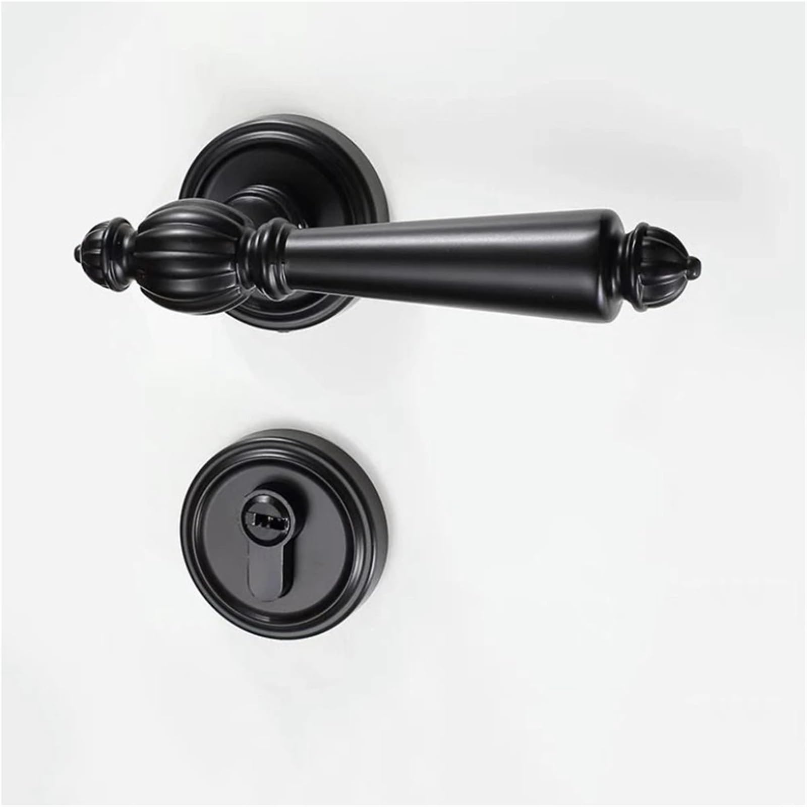 Serrure de poignée de porte noire et or en alliage de zinc pour chambre