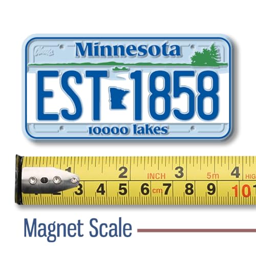 Imán de placa de matrícula Minnesota estilo vintage 3.8x1.9 pulg miniatura 2