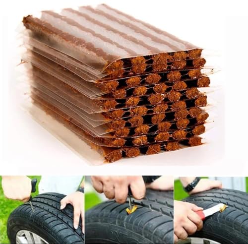 Image of (Pack of 20 Puncher Strips) Tool Set for Bike & Car Tubeless Tyre Puncture Repair Kit