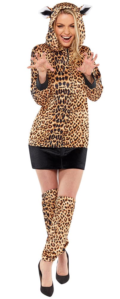 amscan (PKT) (9910836) Adult Ladies Leopard Lady Costume (UK 14-16)