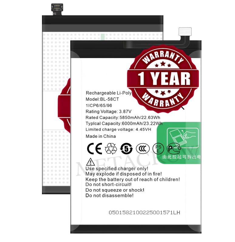 Image of Original BL-58CT Battery Compatible for Tecno Spark 7 (KF6, KF6j, KF6i, KF6k, PR651h, PR651, PR651E, KF6m, KF6h, KF6n) | Spark 7T (KF6p) - (6000mAh) - 1 Year Warranty JK1