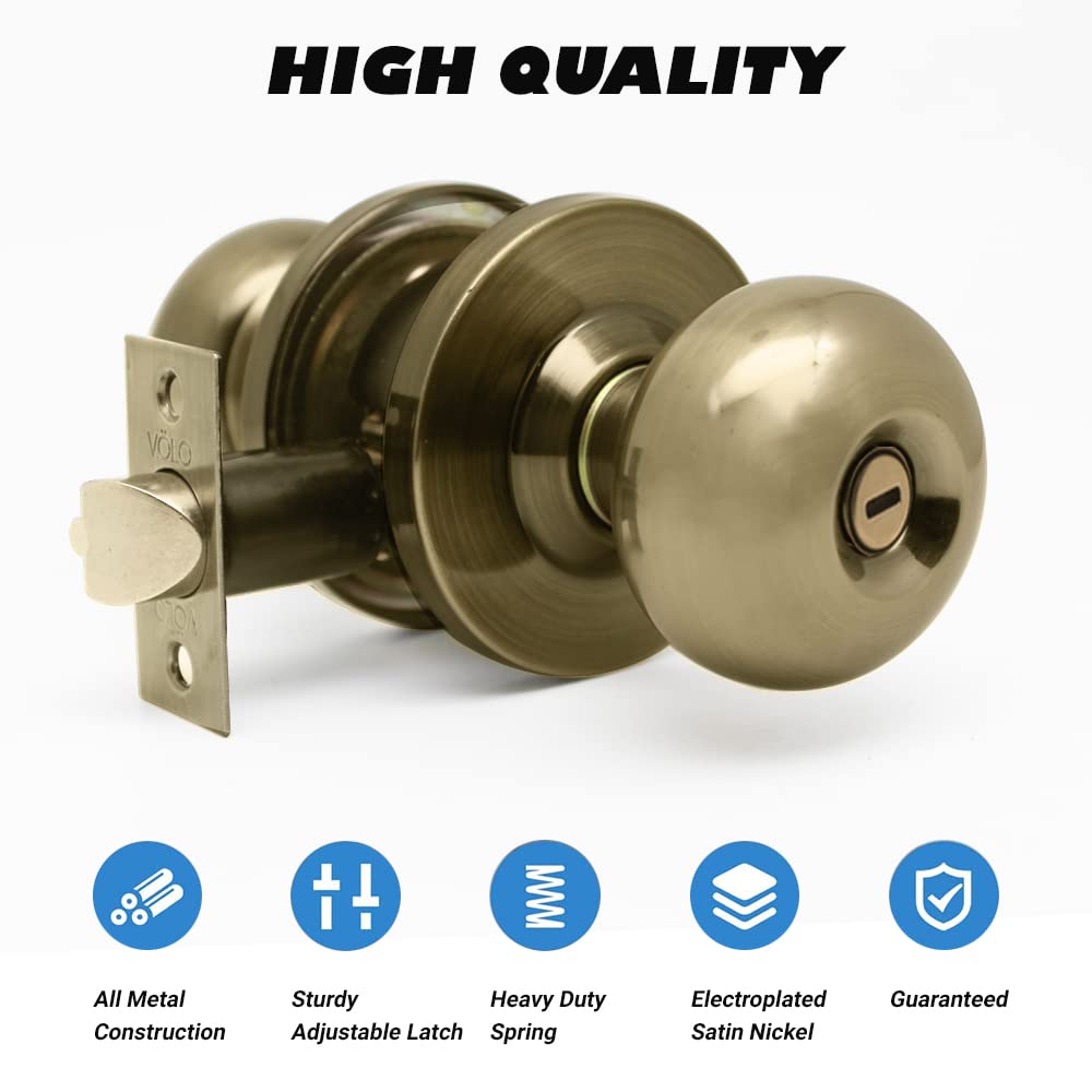 VOLO Main Door Knob with Key Lock – Entry Door Handle for Main Gate/Bedroom/Exterior Use, Secure Locking Handle (Black) 4