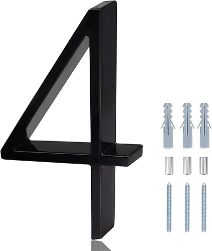 Vista 137 de Metal Numbers for House Outside, 5 Inch Modern House Numbers, DIY Floating Address Numbers with Screws, Rust Free Zinc Alloy, Silver Number 5