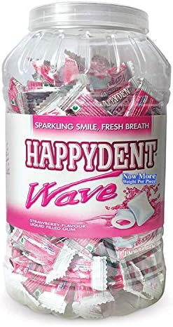 Happydent Wave, Strawberry, Chewing Gum Jar, 404.8 g, 176 Pc