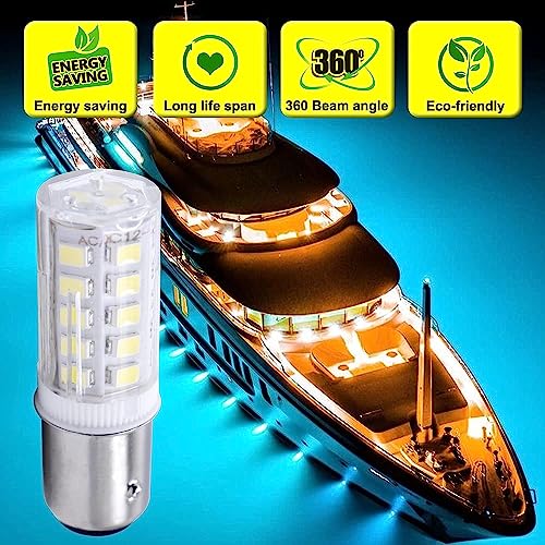 Pack de 4 bombillas LED HQRP BAY15d Blanco Frío miniatura 5