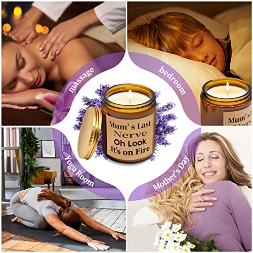 7 Oz Lavender Scented Candles - Organic Soy Wax Candle Jar Glass, Aromatherapy Candle Stress Relief And Relax Funny Gifts For Mother's Day Mom's Birthday #TOP3