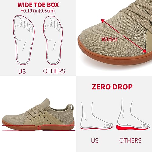 Image of relxfeet Men's Barefoot Shoes Minimalist Cross-Trainer Shoes Wide Toe Walking Shoes Zero Drop Sole Trail Running Sneakers