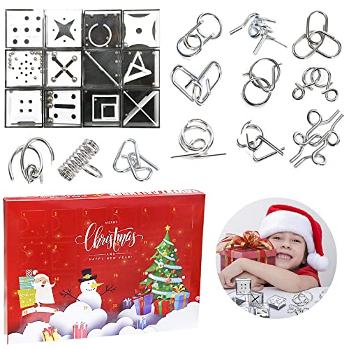 24 unidades Calendario de Adviento 2022, Navidad, juguete de Navidad, juegos de ajos, juegos de habilidad, juguetes educativos, regalo para niños y adultos, regalo para Navidad Cover