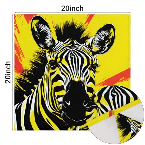 Servilletas de tela multicolor con estampado cebra, pack x4 miniatura 2