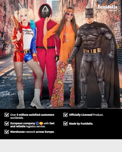 Image of Funidelia Official Netflix Squid Game Costume for Men and Women with Square Mask, Adult Squid Game Jumpsuits Carnival Halloween Party Costumes - XXL