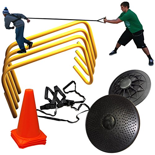 Bluedot Trading Core Stability & Resistance Training Kit with Hurdles, Cones, Resistance Harness, and Balance Wobble Board