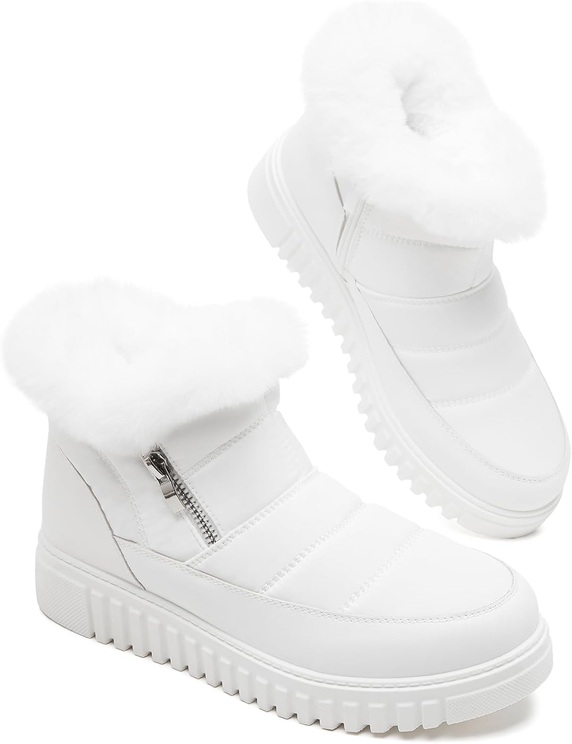 kufeiti Women's Snow Boots - Waterproof Fur Lining