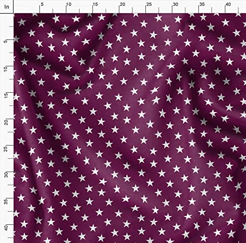 Image of Soimoi Pink Polyester Crepe Fabric Stars Star Decor Fabric Printed Meter 42 Inch Wide